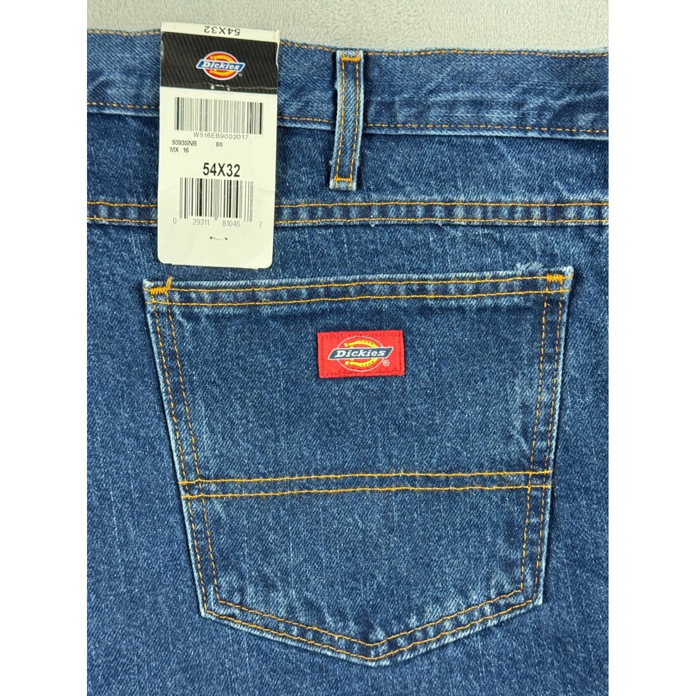 Dickies Mens‎ 54x32 Dark Wash Relaxed Fit Straight Leg Denim Jeans New With Tags - Picture 12 of 15